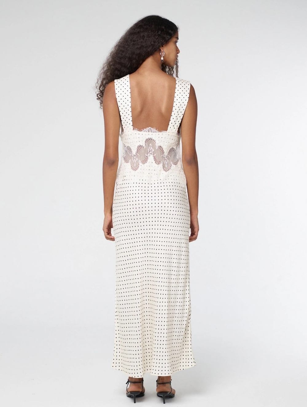 Third Form VISIONS LACE DEEP V MAXI DRESS | CREAM POLKA DOT - Picture 3 of 14